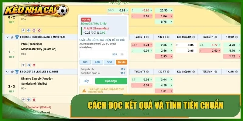 Cách đọc kết quả và tính tiền chuẩn theo từng tình huống
