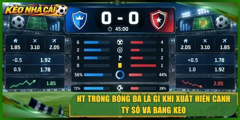 HT trong bóng đá là gì khi xuất hiện cạnh tỷ số và bảng kèo